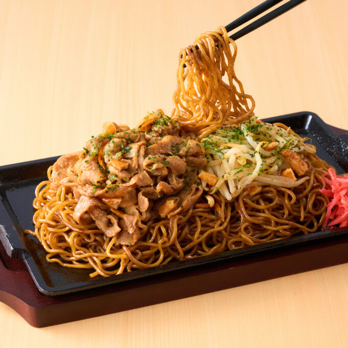 極旨 肉盛り焼きそば