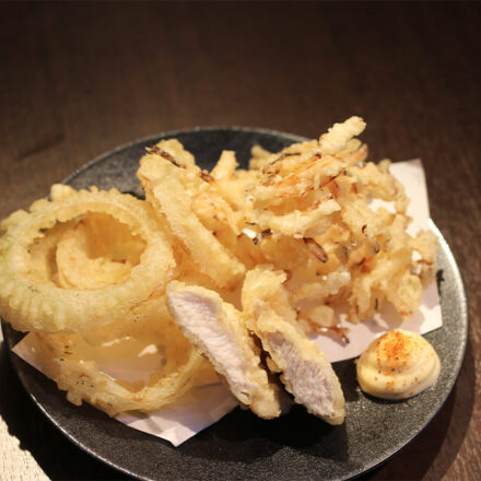 とり天＆オニオンリング＆するめ天のトリプル天ぷら盛り